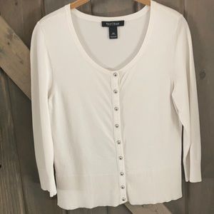 Whit House Black Market 3/4 length sleeve cardigan XS off white